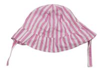 Bílo-růžový pruhovaný lehký klobouk zn. Primark