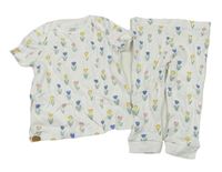 Bílo-barevné květované pyžamo F&F