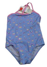 Modré vzorované jednodílné plavky s duhami Primark
