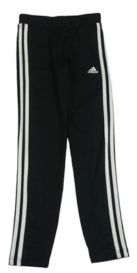 Černé sportovní legíny s pruhy a logem Adidas