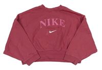 Růžová crop mikina s logem zn. Nike