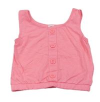 Neonově růžový crop top s knoflíky 
