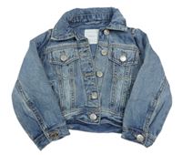 Modrá crop riflová bunda Next