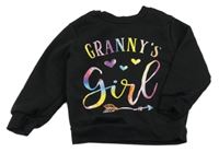 Černá mikina s barevným nápisem 