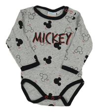 Šedo-černé vzorované body s Mickeym Disney