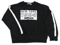 Černá lehká mikina s bílým potiskem H&M