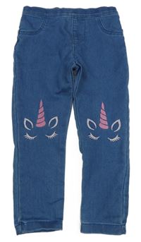 Modré džegíny s jednorožci F&F