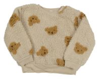 Pudrová huňatá mikina s medvědy M&S