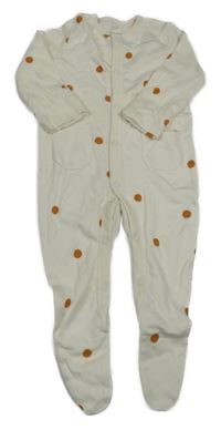 Bílý overal s hnědými puntíky 