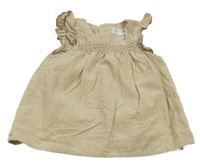 Béžové manšestrové šaty s volánky Zara