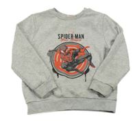 Šedá melírovaná mikina se Spidermanem marvel