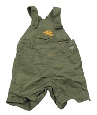 Olivové plátěné laclové kraťasy s výšivkou C&A