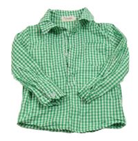 Zeleno-bílá kostkovaná polo košile 