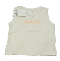 Nové - bílé tílko s nápisem Zara