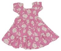 Růžovo-bílé květované šaty Peacocks