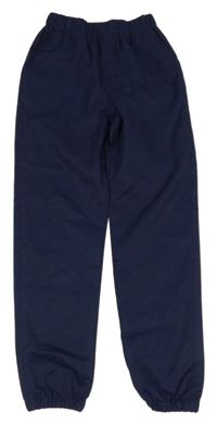 Tmavomodré lehké cuff kalhoty 