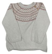 Smetanovo-růžový vzorovaný lehký svetr H&M