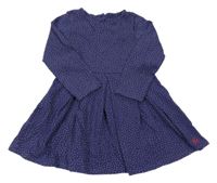 Tmavomodré puntíkaté teplákové šaty Mothercare