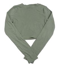 Khaki crop triko H&M