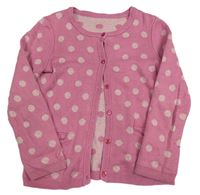 Růžový puntíkatý propínací svetr Mothercare