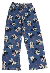 Modré široké rifle s Minnie H&M