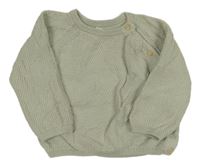 Mintový propínací svetr H&M