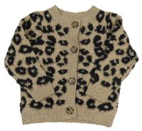 Béžovo-černý propínací svetr s leopardím vzorem M&Co.