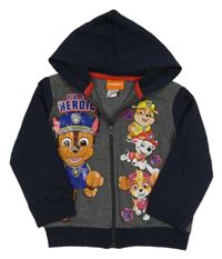 Šedo-tmavomodrá propínací mikina s kapucí - Tlapková Patrola Nickelodeon