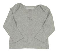 Šedé triko s nápisem 