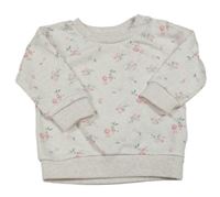 Světlerůžová melírovaná květovaná mikina Primark