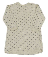 Smetanovo-tmavomodré vzorované teplákové šaty Zara