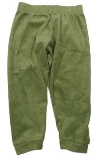 Zelené plyšové lehké tepláky Lupilu