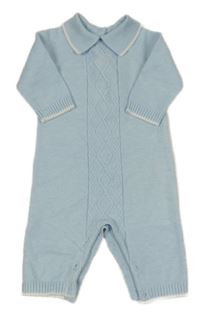 Světlemodrý úpletový overal s límečkem Nutmeg