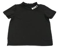 Černé sportovní tričko s nápisem Shein