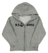 Šedá propínací mikina s nápisem a kapucí H&M