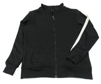 Černo-bílá propínací sportovní mikina 