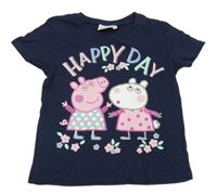 Tmavomodré tričko s Peppou a Zuzkou