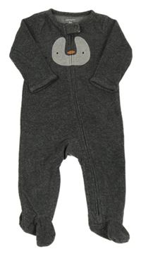 Šedý fleecový overal s tučňákem Carter's