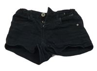 Černé teplákové riflové kraťasy