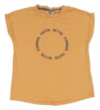 Oranžové sportovní tričko s nápisy Crane