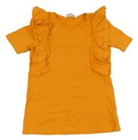 Oranžové tričko s volánky H&M