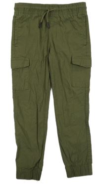 Khaki plátěné cargo cuff kalhoty Denim Co.