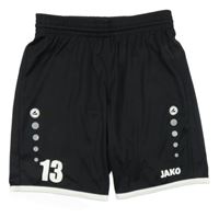 Černo-bílé sportovní kraťasy s číslem JAKO