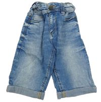 Světlemodré teplákové riflové slim fit kraťasy 