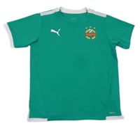 Zeleno-bílé sportovní tričko s potiskem Puma