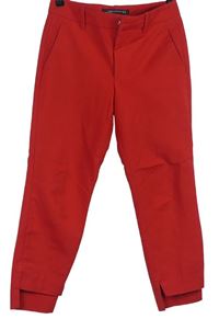 Dámské červené crop kalhoty Zara 