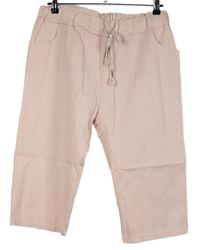 Dámské světlerůžové elastické capri kalhoty 