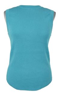 Dámská světlemodrá žebrová svetrová vesta Gallery 