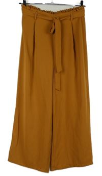 Dámské medové culottes kalhoty s páskem Primark 