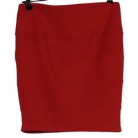 Dámská červená pouzdrová sukně s pruhy 